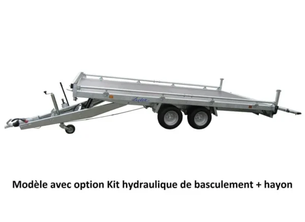 Remorque plateau Lider – Réf. 32650 – Roues dessous – 4 m – 2500 Kg – 2 essieux – Image 2